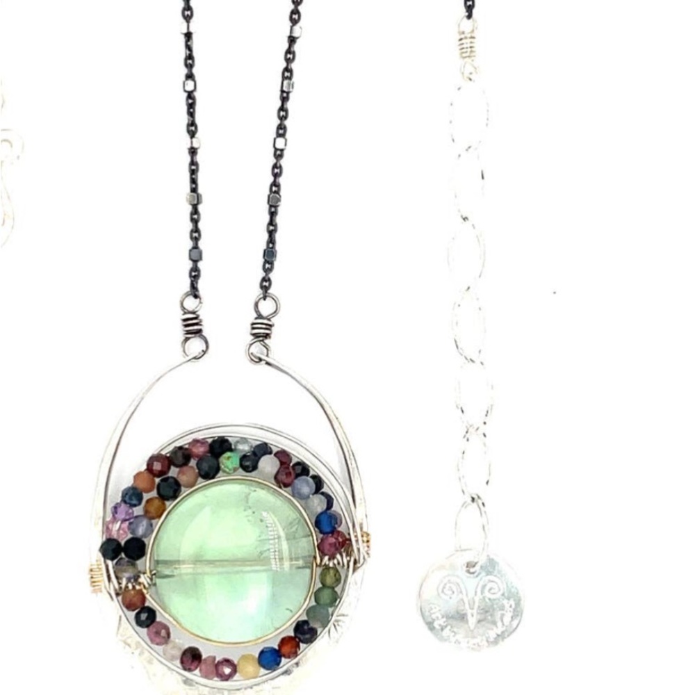 Flourite Mixed Gemstone Pendant Necklace